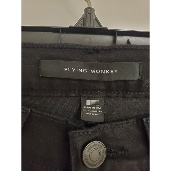Women's Flying Monkey Mid Rise Skinny Distressed Black Denim Jeans | Size 26 - Picture 8 of 10